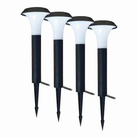 GLOWFLOW 2 watt Black Low Voltage LED Pathway Light, 4PK GL2188481